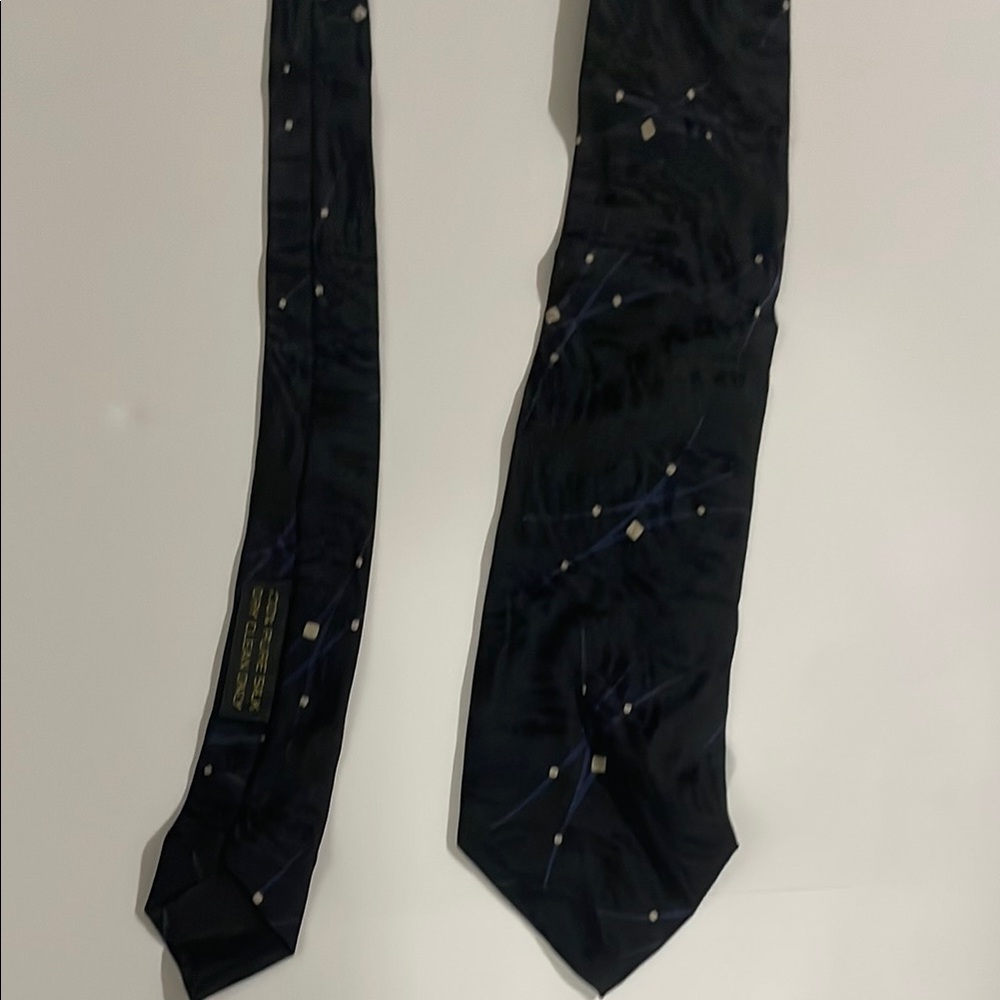 Giorgio Armani Black Silk Tie with Subtle Pattern